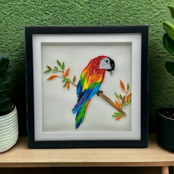 Scarlet Macaw - Framed (25cm x 25cm)